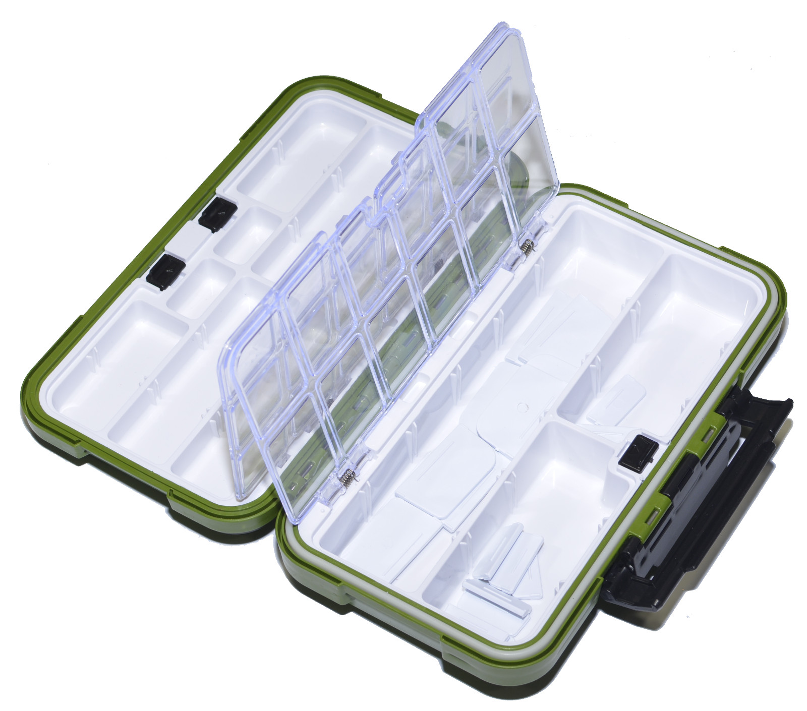 Fishing Tackle Box Lure Waterproof Compartments 2 Layer Hook Storage Case Hook