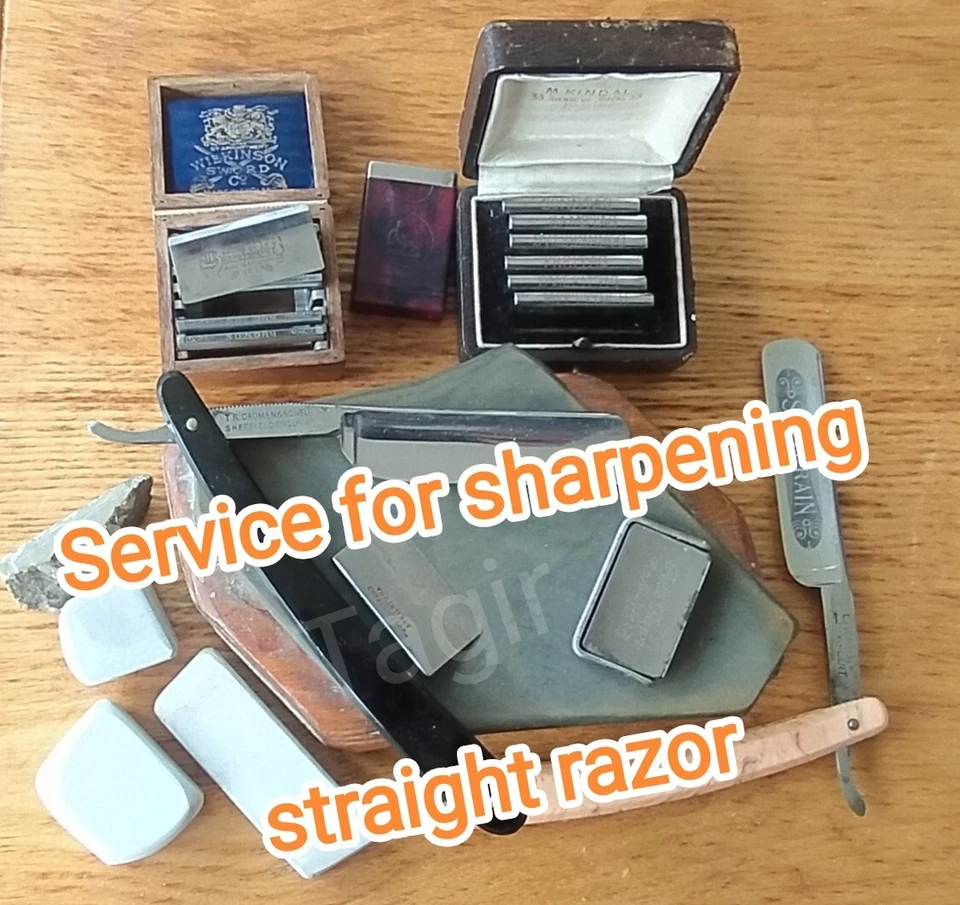 Sharpening straight razor. Service.