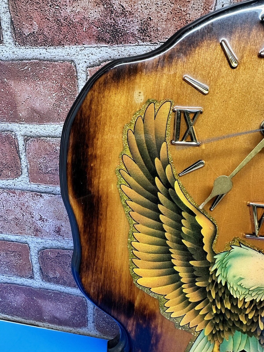 Rare Vintage 80s Harley Davidson Wooden Lacquer Wall Clock