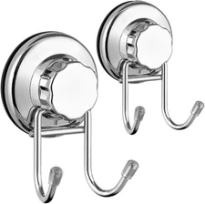 Double Suction Hooks Suction Cups Vacuum Hook for Flat Smooth Wall Surface Towel