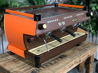 LA MARZOCCO GB5 3 GROUP ORANGE & BROWN ESPRESSO COFFEE MACHINE