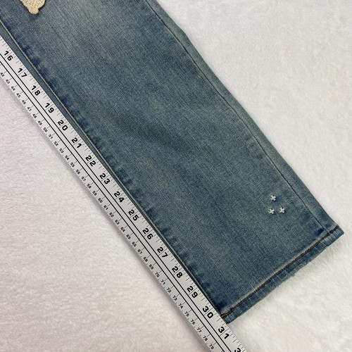 Sundance Jeans Magnolia Lace Patchwork Sz 27 Denim Low Rise Country Boho Cowgirl - Picture 20 of 21
