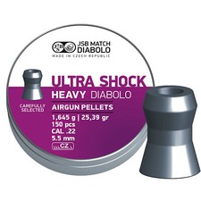 JSB Ultra Shock Heavy .22 5.50mm 25.39gr Airgun Pellets 150 Tin