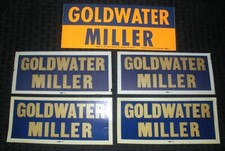 1964 GOLDWATER / MILLER Presidential Campaign Bumper Sticker LOT of 5 VG/VG 