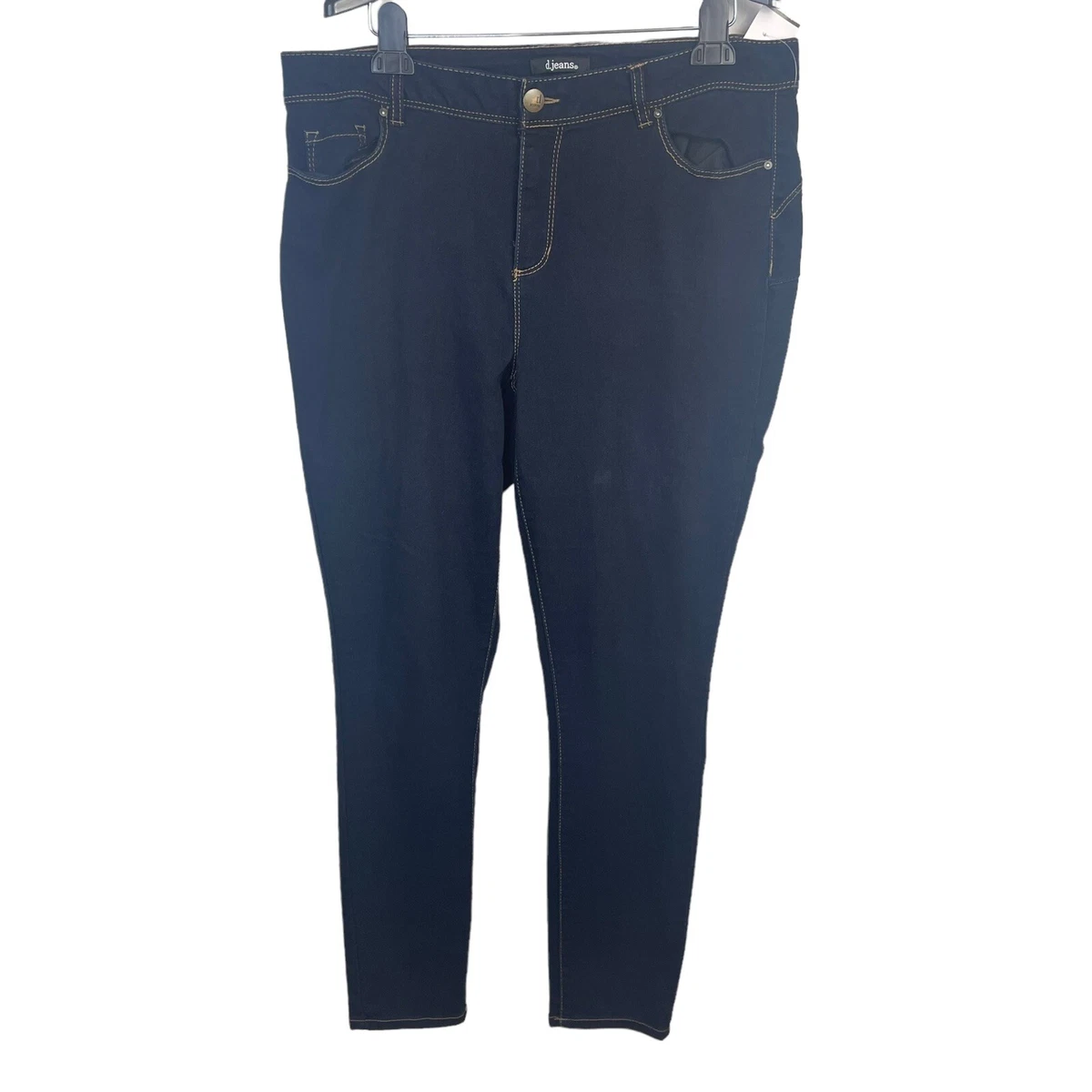 D JEANS Womens Stretch Jeans Size 16 W Blue Denim Jeggings Plus Size Casual