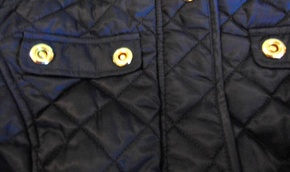 Croft & Barrow Womens navy quilted Jacket Rain/Wind resistant Spring Coat Hood~S - Image 4 of 4