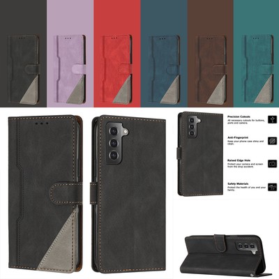 Handyhülle für Samsung Note 10 20 9 S10 S9 Luxus Näht PU Leder Flip Wallet Case