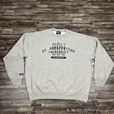 Vintage St. Bonaventure University Graphic Crewneck Sweatshirt Grey XL USA Made