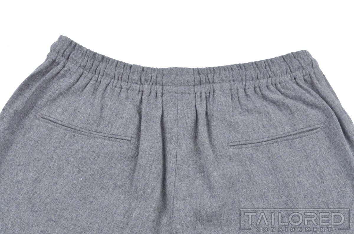 ALBA Solid Gray Drawstring Wool Blend Mens Luxury… - image 6