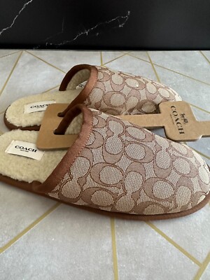 BN COACH Slipper In Signature Jacquard SIZES 8 Men's | eBay