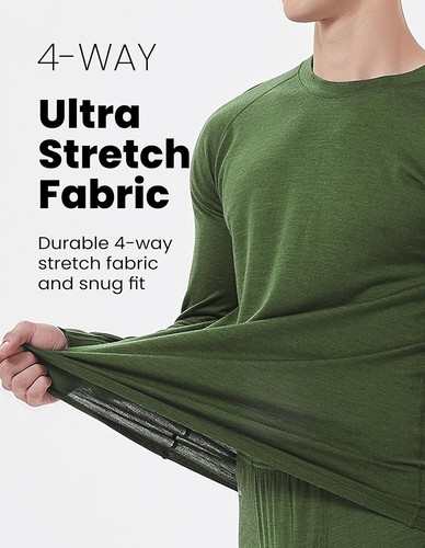 Mens 100% Merino Wool Base Layer Set Ski Thermal Long Johns Top Bottom Underwear - Picture 33 of 37