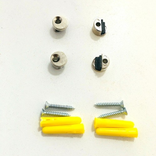 Kit de fijación colgante de pared y armario transparente y níquel sin marco espejo sin marco clip - Imagen 4 de 5