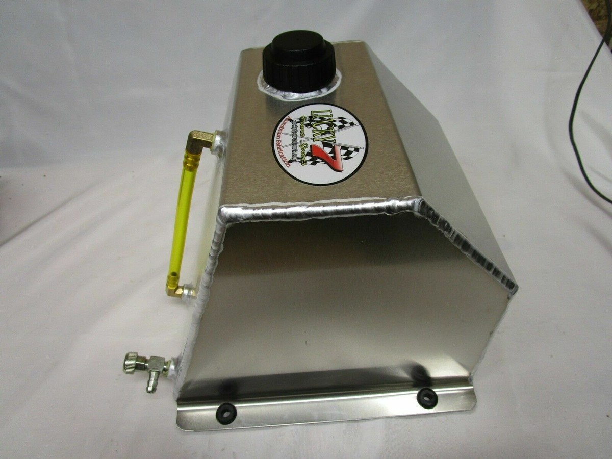 6 QT Aluminum Sprint Fuel Tank Go Kart Snowmobile Flat Mount