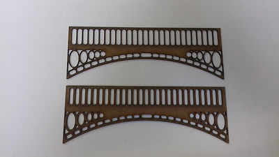 Lasergeschnittene Modelleisenbahn viktorianische Eisenart Brückenseiten 2 mm MDF verschiedene Größen 