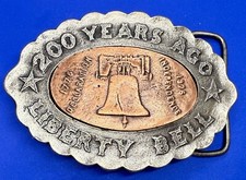 200 Years Ago Liberty Bell 1776-1976 Bicentennial Bergamot Belt Buckle Y-37
