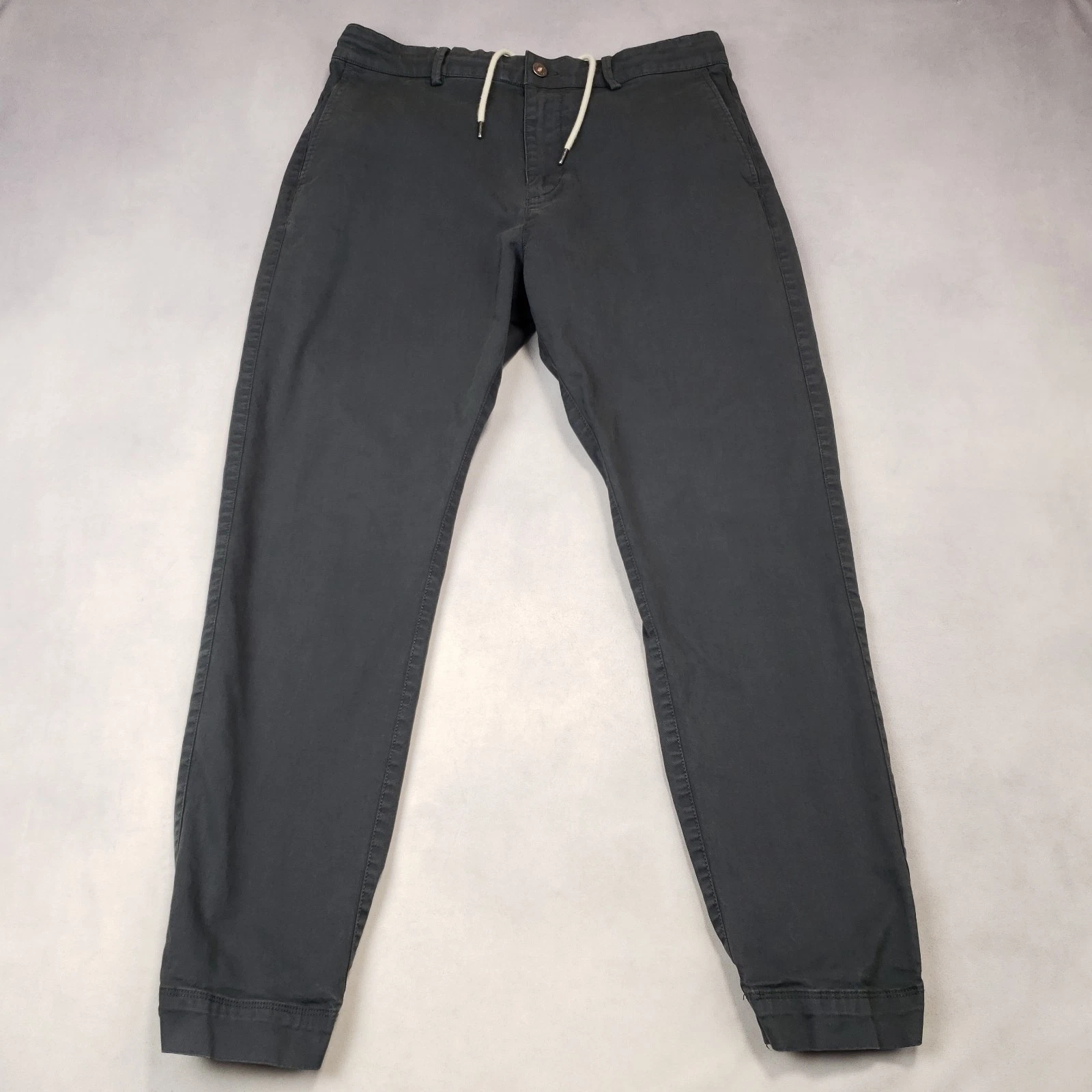 Flint And Tinder Jogger Casual Canvas Pants Mens 33 X 29 Gray Drawstring Elastic