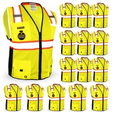 KwikSafety BIG KAHUNA 15 PACK Hi Vis ANSI PPE Surveyor Class 2 Safety Vest
