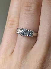 Solid 14K White Gold Engagement Ring  Approx 1 Ct Natural Diamonds, Sz 6.5