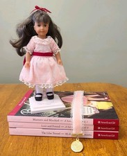 American Girl Samantha Doll Mini 6.5" BeForever Meet Dress Tights Shoes Book Bow