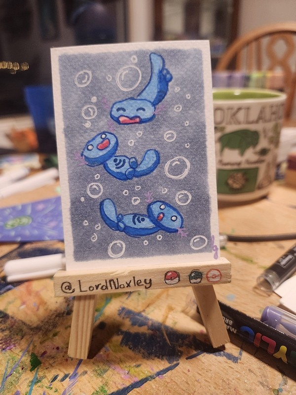 ACEO pokemon Original Artwork 2.5in x 3.5in "Wooper Fun" 1 of 1