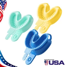 AZDENT Disposable Dental Fluoride Trays Dual Arch Tray for Gel Foam S/M/L