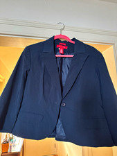 A. Line Women's Black Blazer Jacket 14 Button Lined Stretch Pockets Long Sleeve