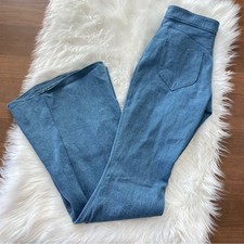 Vintage  Handmade 1960s High Waisted Flare Blue Bell Bottom Denim Pants Jeans 6