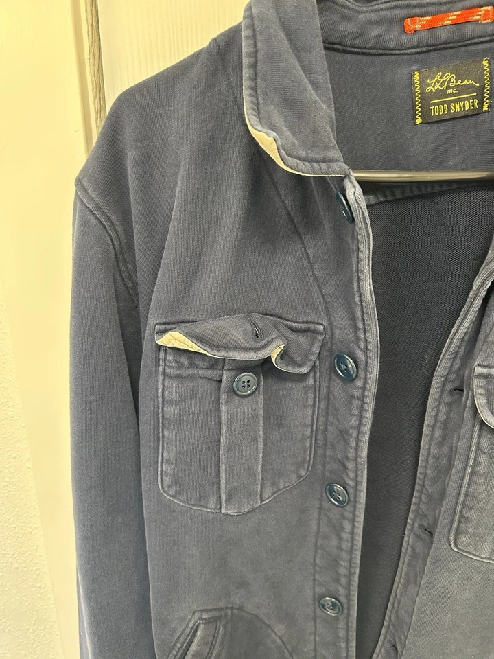 Todd Snyder LL Bean Navy Blue Chore Jacket Size Large - Good Used Condition - Image 4 of 4