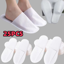 25Pcs Luxury Hotel Spa Slippers Bulk Disposable Non Slip Travel Closed Toe Guest