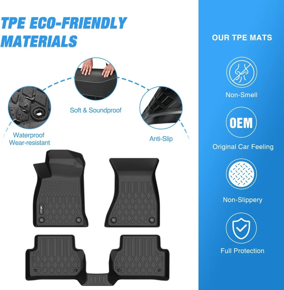 Nilight TPE Floor Mats for Audi A4 S4 2017-2023 Heavy Duty Floor Liners Foto 3 de 4
