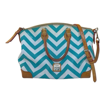 Dooney & Bourke crossbody satchel in chevron teal and white