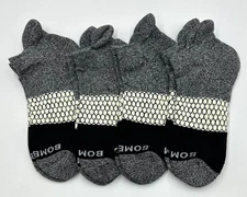 4 Pairs BOMBAS Cotton honeycomb Tri-Block Ankle Socks Women's Size Med 8-10.5