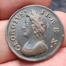 1737 George II Farthing Coin | Very High Grade - Beautiful coin. Superb !!!