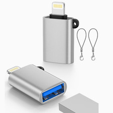 2 Pack Lightning to USB 3.0 OTG Adapter for iPhone 14 13 12 11 iPad Flash Drive