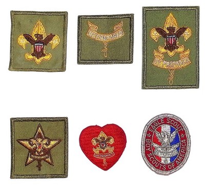 1950s-60s Eagle Scout Complete Rank Set Tenderfoot - Eagle Boy Scout (DG481)