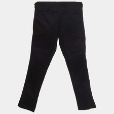 Yves Saint Laurent Black Cotton Straight Fit Trousers M