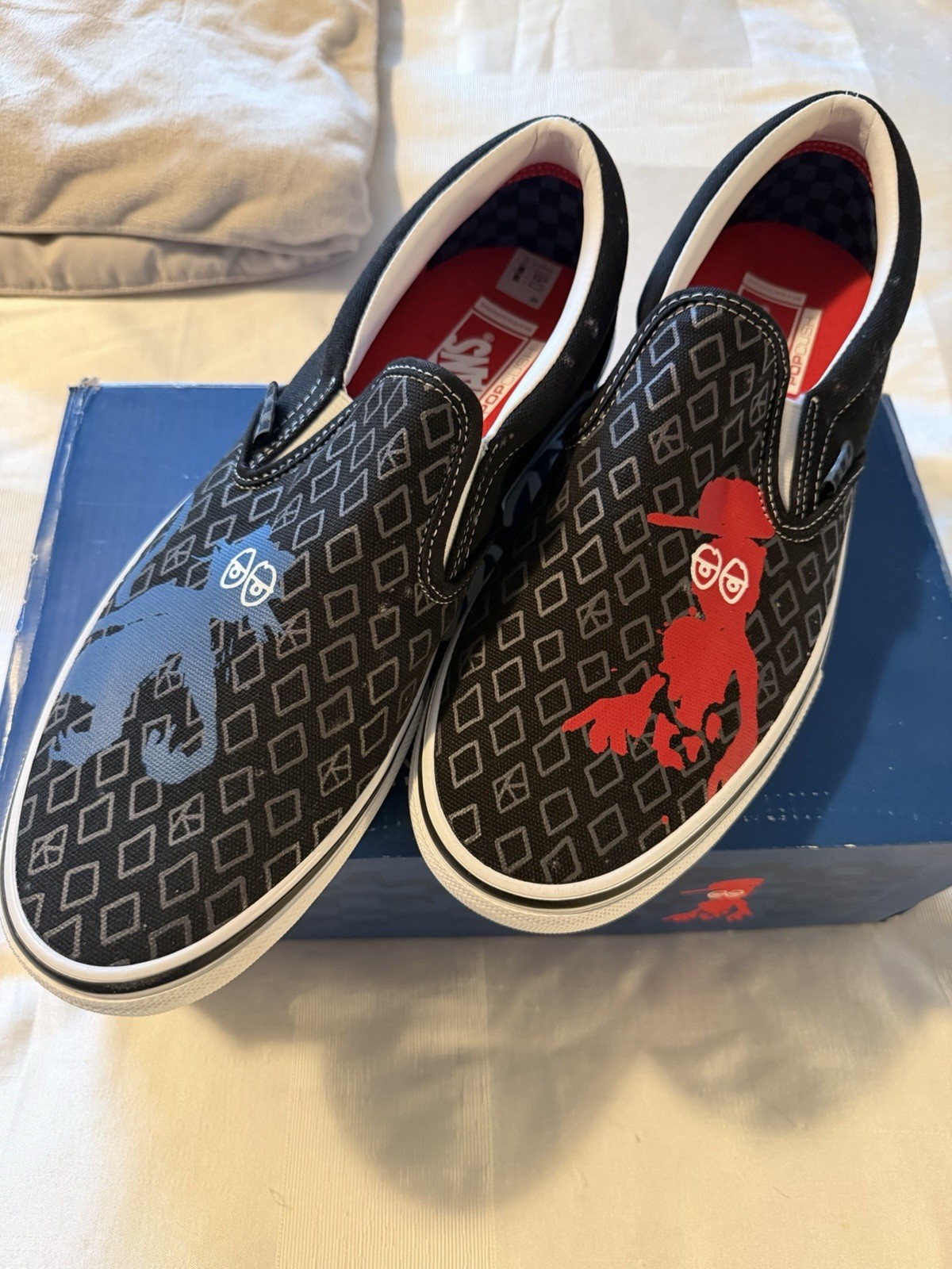 VANS Skate Slip Ons Krooked by Natas Men's Skate Shoes Size 