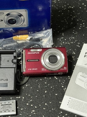 Olympus FE-340 Red 2.7'' Screen 8.0MP 5x Optical Zoom Compact Digital Camera
