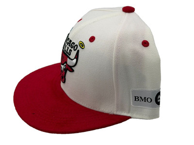 Chicago Bulls BMO Snapback Cap White Red Hardwood Classics Style Hat NBA