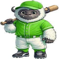 30 Custom Green Baseball Yeti Personalized Address Labels