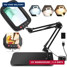 10X 30X Magnifying Glass with Light and Stand,Large Desk Lamp Magnifiers Large