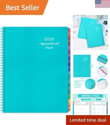 Elevate Your Time Management with 2026 Teal Green Appointment Planner, 9''x11''
