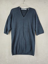 Uniqlo X Lemaire Women's Half Sleeve V Neck Sweater Tunic Dress Navy Size 1
