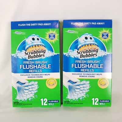 Scrubbing Bubbles Fresh Brush Flushable Refills Lot Of 2 Boxes Citrus Scent