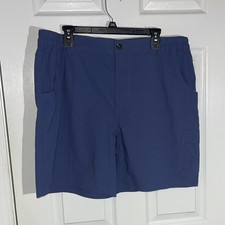 Reel Legends Mens XL Blue Performance Fishing Cargo Shorts NWT Quick Dry Stretch