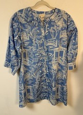Double A Paloma Women’s Shift Dress Sky Pagoda Print XL