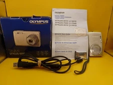 Olympus Stylus-5010 Digital Camera 14 MP w/Battery/Charging Cable/Manual PARTS