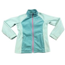 Columbia Girls Teal Mint Green Full Zip Fleece Jacket Size L 14/16 WG6756