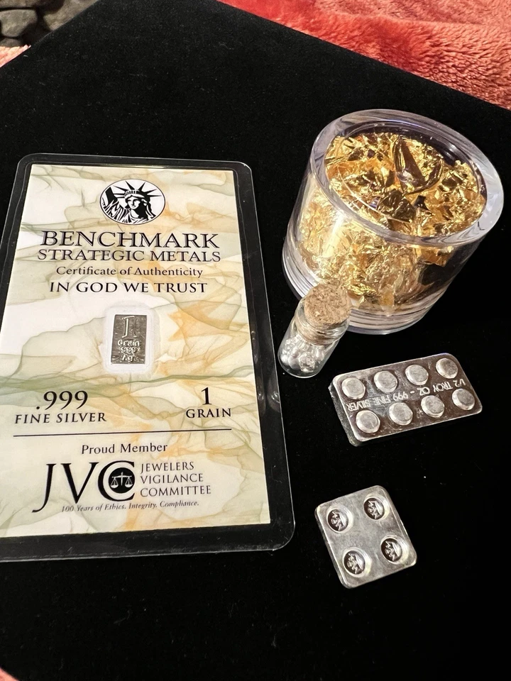 Серебряный LEGO 1/2 и 1/8 унции .999 тонкий слиток 1 грамм выстрел лот - Изображение 4 из 4