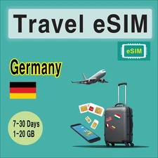 [eSIM] Germany Travel SIM Card, 7-30 Days, 1-30GB, QR Code, Fast Delivery